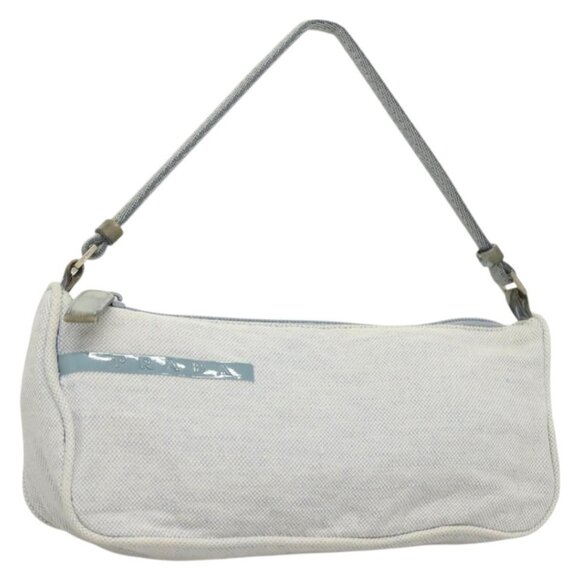 PRADA Sports Accessory Pouch Canvas Light Blue Silver Auth - Picture 1 of 16